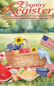Colorful quilt patterns and magazine cover.