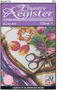 Country Register magazine cover featuring quilt design.