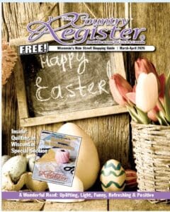 Cozy cabin in a snowy landscape.